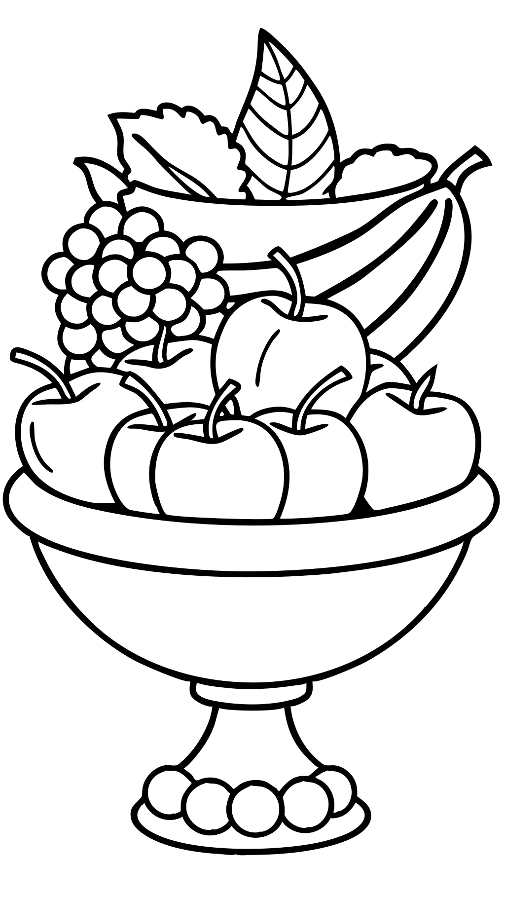 coloriage de bol à fruits